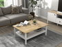 Hanah Home Mesa de Café Madera y Blanco
